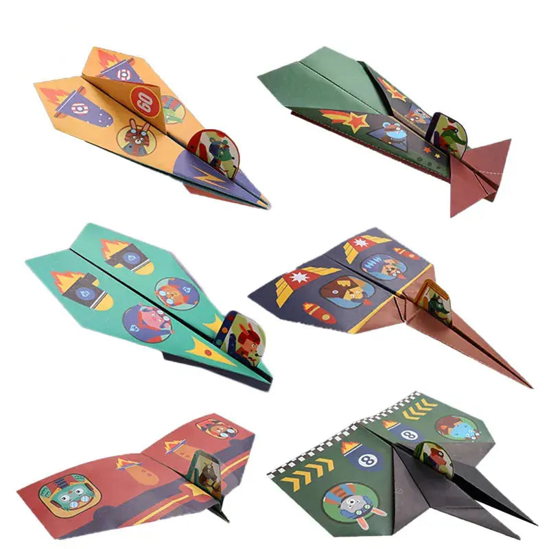 3D Cartoon Planes Origami Paper | [Cutting, Handcraft, Paper Arts & Crafts]