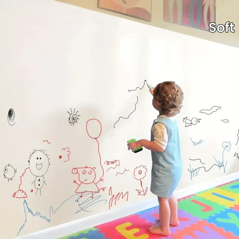 Electrostatic Adsorption Whiteboard Roll – Washable & Removable Wall Decoration for Writing, Drawing, and Graffiti